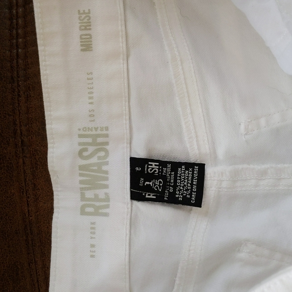 NEW Rewash Mid-Rise Midi Cuffed Shorts 1/25 White - Picture 4 of 16